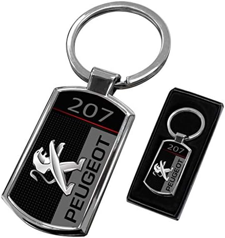 Cargifts PEUGEOT 207 CAR KEYRING KEY CHAIN RING FOB CHROME METAL NEW