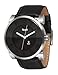 Vestal Men's DOP007 Doppler Oversized Brushed Silver Black Leather Watch