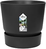 elho Greenville Round 18 Flower Pot with Integrated Water Reservoir Black