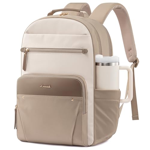 LOVEVOOK Rucksack Damen, Wasserdicht 15,6 Zoll Laptop Rucksäcke Arbeitsrucksack Schulrucksack Teenager für Große Trinkflasche, Elegant Tagesrucksack S