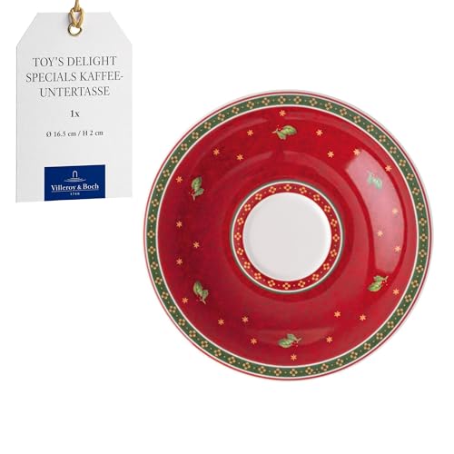 Villeroy & Boch – Toys Delight Specials Coffee Saucer, Saucer for Coffee Cups, Small Porcelain Plate with Christmas Motif, Plate for Biscuits, 16.7 cm Ø, Dishwasher-Safe, Microwave-Safe