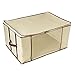 Ziz Home Blankets Clothes Storage Bag Closet Organization | Linen Blanket Storage Sweater Storage Duvet Storage Bags Clear Transparent Window (1)