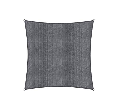 Lumaland Sonnensegel Quadrat | 5 x 5 Meter Wetterbeständiger Sonnenschutz inkl. Befestigungsseile | Terrasse, Garten & Balkon Schattenspender mit UV-S