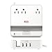 UL Listed Charger Station - EZOPower Desktop Charging Power Strip Surge Protector with 3 AC Outlets, 3 USB Port 6.3A and Built-in Phone/Tablet Holder Stand Slot for iPhone, iPad, Tablet - White