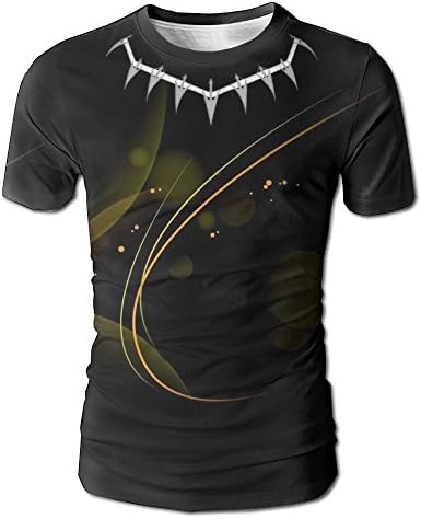 TravelMonster Panther Necklace Logo B-Lack Men's Short Sleeve T-Shirt Tee Round Neck Full 3D Graphic Printed