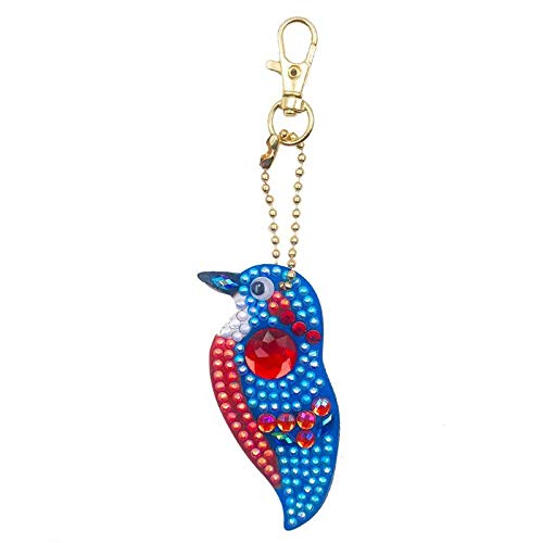 5D DIY Diamond Painting Keychain, 5 pcs Bird Shape, Mosaic Making Full Drill Special Shape Diamond Painting Kit for Bags, Smartphone Straps, 5 Pack