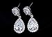 UMODE Teardrop Halo Cubic Zirconia CZ Dangle Drop Earrings for Women 1.15 In