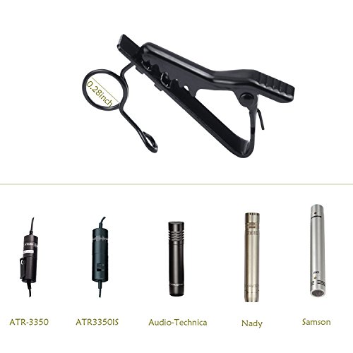 Lapel Microphone Clip, PEMOTech 5 Pack 5/16" Lavalier Clip with 5 Pack Windscreen for 7.5-8.5mm Lavalier,Lapel & Headset Microphone,Compatible for ATR-3350,Samson,Nady,Shure,Audio-Technica,Hisonicn