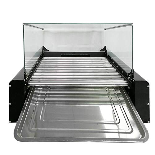 YiiYYaa Electric 30 Hot Dog 11 Roller Grill Cooker Machine with Cover 1650-Watt dual-temperature controls - Commercial Grade [US Stock]