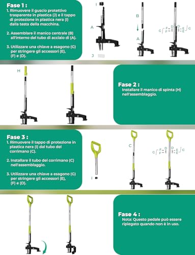 YISSVIC 4 Claw Manual Weed Remover Stainless Steel with Pedal, Telescopic Root Extractor, 108 cm, Non-Slip Adjustable D-Shaped Handle for Garden