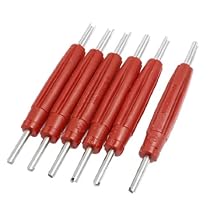 uxcell&reg; 6 Pcs Red Plastic Handle Two Way Valve Core Remover Tire Repair Tool