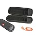 Khanka Hard Travel Case Replacement for JBL Flip 4 Waterproof Flip 3 Splashproof Portable Bluetooth Speaker (Long Black)