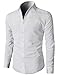 H2H Mens Oxford Cotton Slim Fit Dress Button-down Shirts Long Sleeve WHITE US M/Asia L (KMTSTL0219)