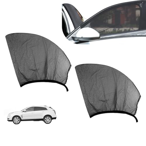 Photo 1 of ZBGUN 2 PCS Car Front Window Sunshade, UV Protective Stretch Car Window Screens, Breathable Mesh Privacy Window Shades, Universal for Most SUVs (Black)