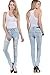 JEANS FOR LOVE Light Blue Womens Denim Stretch Jeans Destroy Skinny Leg Ripped Distressed Pants