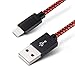 Iconew 3Pack 6FT Nylon Braided Popular Lightning Cable 8Pin to USB Charging Cable Cord with Aluminum Heads Compatible with iPhone 7/ 7Plus, 6/6s/6 Plus/6s Plus/5/5c/5s/SE, iPod, iPad (Red&Black)