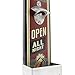Bartender Wall Mounted Beer Bottle Opener - Wooden with Cap Catcher - 11.8x3.9 x 2.7 in