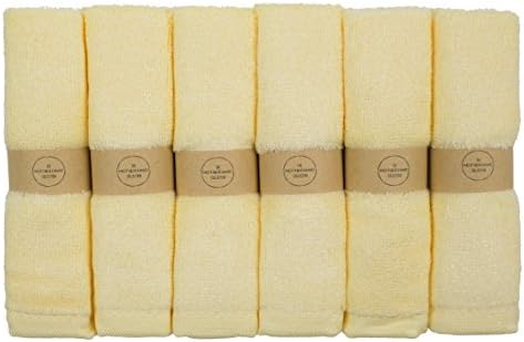 The Motherhood Collection 6 ULTRA SOFT Baby Bath Washcloths, 100% Natural Bamboo Towels, Perfect for Sensitive Baby Skin, 6 Pack 10"x10" (Yellow)