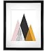 MotivatedWallArt Mid Century Modern Art Print Midcentury Minimalist Modern Mountain Geometric Print Black Gold Textures Poster Contemporary Wall Art for Living Room Bathroom 8x10 Unframed Artwork