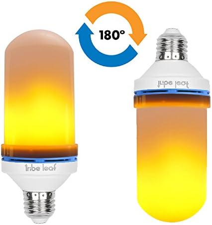 FLAME EFFECT LED Light Bulb with UPSIDE DOWN realistic flickering fire natural warm color (1pc)- E26 standard base bulbs indoor outdoor - 3 lighting modes. Lights for ALL ocassions by tribe leaf