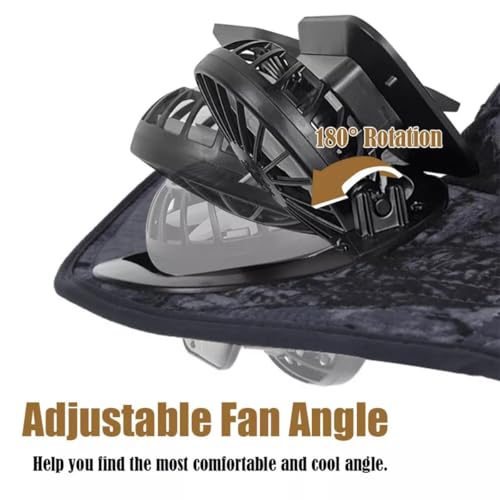Solar Fan Sun Hat Wide Brim Hat Outdoor Wide Brim Sun Hat with 2 Solar Fan Fishing Hat, Hat UPF 50+, Removable & USB Charging
