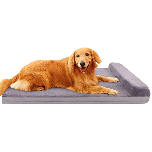 JoicyCo Dog Bed Crate Mat Dog Beds for Large Dogs Pet Beds Furniture Foam Cushion Sofa Anti-Slip Bottom Mattress with Washable Cover