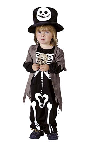 Boland 78096 - Kostüm Schauriges Skelett für Kinder, 3 - 4 Jahre, Kinderkostüm für Karneval und Halloween, Faschingskostüm für Mädchen und Jungs