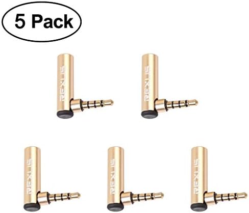 VILICONTY Right Angle Stereo Headphone Adapters 3.5mm Male to Female Jack Gold Plated Plug