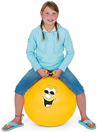 GWUK Giant 20" Jump ‘n’ Bounce – Bright and Colourful Large Inflatable Children’s Space Hopper Bouncy Rubber Retro Indoor Fun Game Home and Outdoor Garden Play Toy with Crazy Smiley Face for Kids