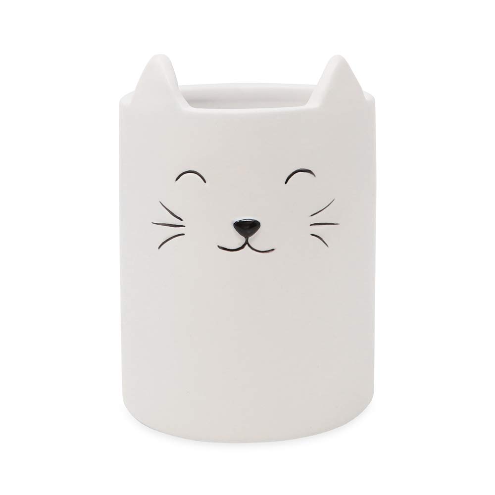 Photo 1 of ** SOLD AS IS NO REFUND/RETURN** SEE COMMENT!
Isaac Jacobs White Ceramic Cat Makeup Brush Holder, Multi-Purpose Cup Organizer. Bathroom, Kitchen, Bedroom, Office Décor (Single Cup, Pastel White)