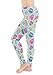 CowCow Womens Bunny Rabbits Easter Eggs Floral Pattern Stretchy Leggings, XS-5XL