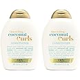 OGX Quenching + Coconut Curl-Defining Conditioner, Nourishing Curly Hair with Coconut/Citrus Oil & Honey, Paraben and Sulfate-Free Surfactants, 13oz (Pack of 2)