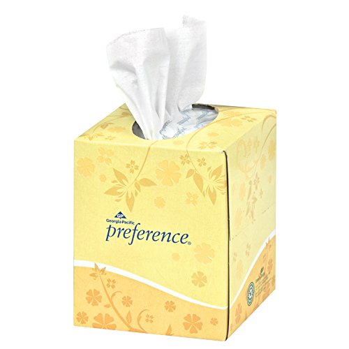 Georgia-Pacific Preference 46200 White 2-Ply Facial Tissue, Cube Box, 8.85