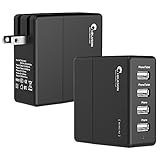 i-Blason 4 Port USB Travel Wall Charger Hub 34W with Smart Charge Technology for Apple iPhone 6, 6S, 6 Plus, iPad Air, Mini, iPod Touch, nano, most other phones and tablets (4 Ports)