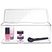 mDesign Plastic Stackable Makeup and Cosmetic Storage Organizer Box with Lid for Bathroom Vanity, Countertops, Drawers - Holds Blenders, Eyeshadow Palettes, Makeup Brushes, 13.4