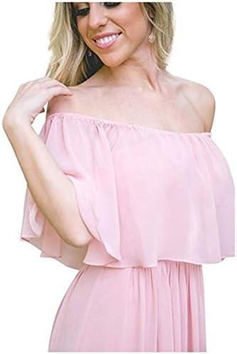 olise bridal Off Shoulder Chiffon Bridesmaid Dresses Strapless A-Line Evening Gown Long Prom Dress