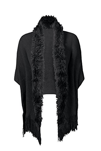 faux fur trimmed wraps shawls
