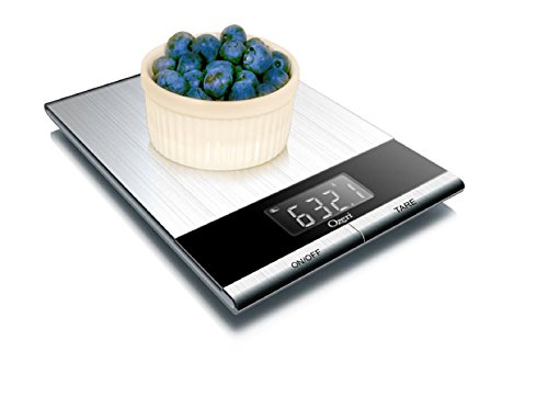 Ozeri Ultra Thin Professional Digital Kitchen Food Scale, in Elegant Stainless Steel