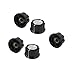 uxcell 5 Pcs Black Silver Tone 24mm Top Rotary Knobs for 6mm Dia. Shaft Potentiometer