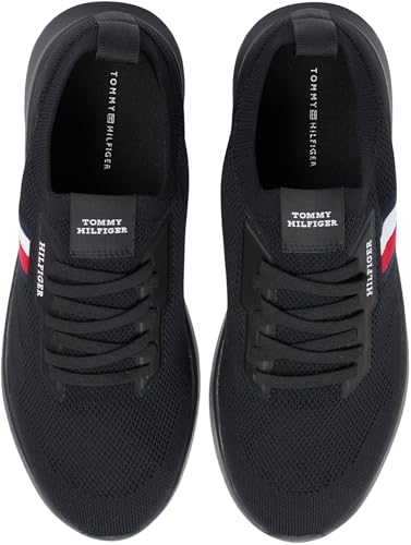 Herren Runner Sneaker Lightweight Knitted Low Top, Schwarz (Black), 43