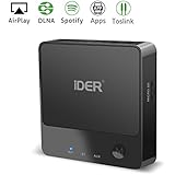 IDER Wireless Wifi &amp; Bluetooth Audio Receiver Adapter for Home Music Streaming Sound System, Black