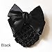 AKOAK 2 Pcs Black Bowknot Decor Snood Net Barrette Hair Clip Bun Cover