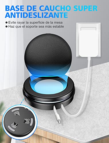 CIRYCASE Soporte para Dot (4.ª Generación), Soporte Mesa para Dot 4 con Guía de Luz Efecto Halo Mejorado, Accesorios Base Ahorro Espacio con Gestión de Cables Incorporada para Dormitorio