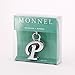 Monnel Z-336 Letter P Keychain Thick Simple Alphabet Key Ring With Velvet Bag