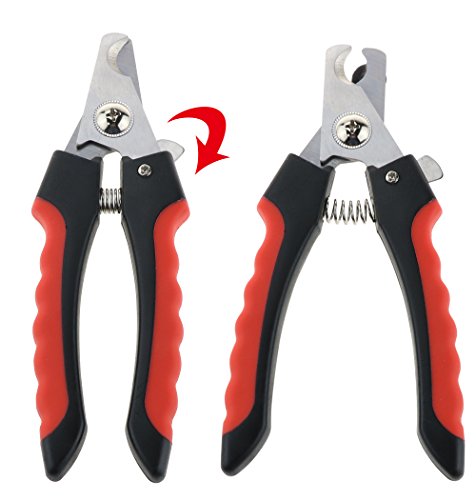 CEESC Pet Nail Clipper for Dogs and Cats, Sharp Nail Trimmer with Nail File Together, Red Essential Grooming Kit - Thumbnail 7