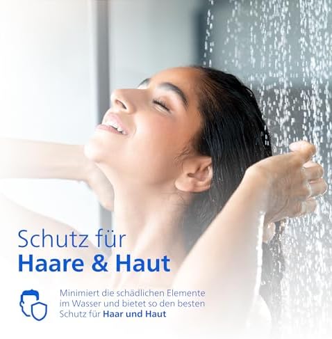 Water Inline-Duschfilter +3 Ersatzfilterkartuschen reduziert Chlor um bis zu 99 Prozent passend für alle Standardschläuche und -armaturen chrom 50 000 L Filterkapazität