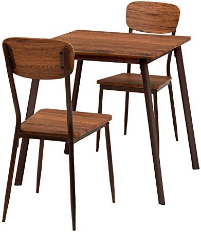 Amazon Co Jp 2人掛け ダイニングセット テーブル幅70 チェア2脚 ブラウン 小さい ダイニングテーブルセット 2人用 白 ホーム キッチン
