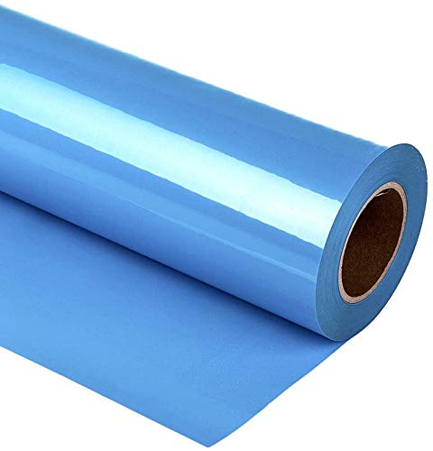Heat Transfer Vinyl Bundle 12" x 10' Feet Rolls, HTV for Silhouette Cameo Easy to Cut & Weed, DIY Heat Press Design for T-Shirt, Clothes, Hats and Other Textiles （Sky Blue)