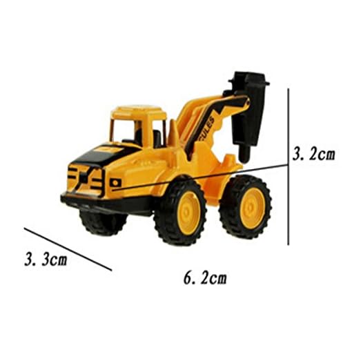 Coolplay Inertia Toy Early Engineering Vehicles Friction Powered Dumper,Bulldozers,Forklift,Tank Truck,Asphalt Car and Excavator for Children Kids Boys and Girls ( Pack of 6) - Image 6