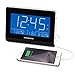 Magnasonic Alarm Clock Radio with USB Charging for Smartphones & Tablets, Auto Dimming, Dual Gradual Wake Alarm, Battery Backup, Auto Time Set, Large 4.8